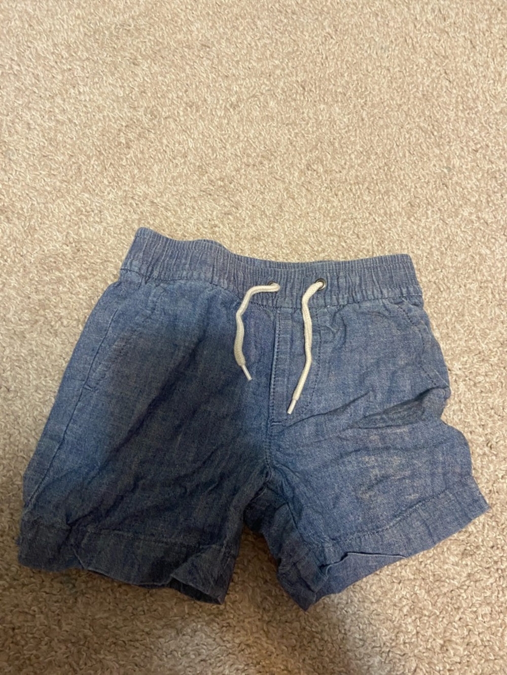 GAP Kids Chambray Drawstring Shorts — Blue
